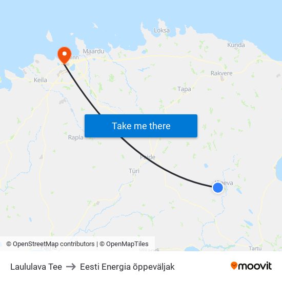 Laululava Tee to Eesti Energia õppeväljak map