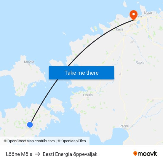 Lööne Mõis to Eesti Energia õppeväljak map