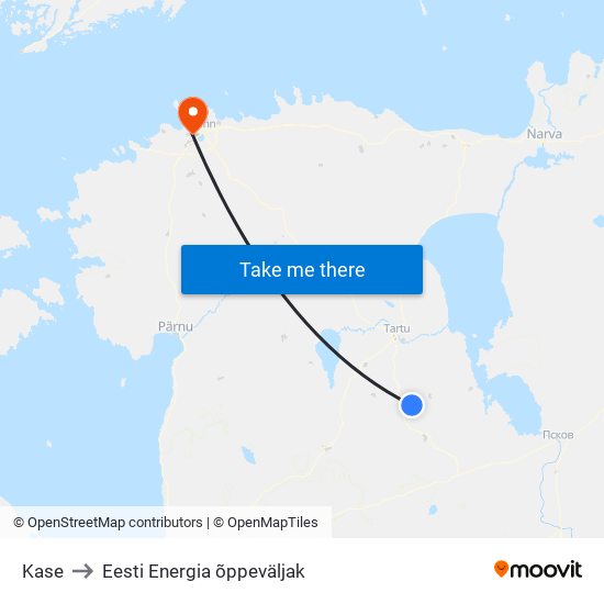 Kase to Eesti Energia õppeväljak map