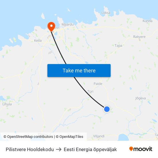 Pilistvere Hooldekodu to Eesti Energia õppeväljak map