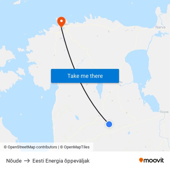 Nõude to Eesti Energia õppeväljak map