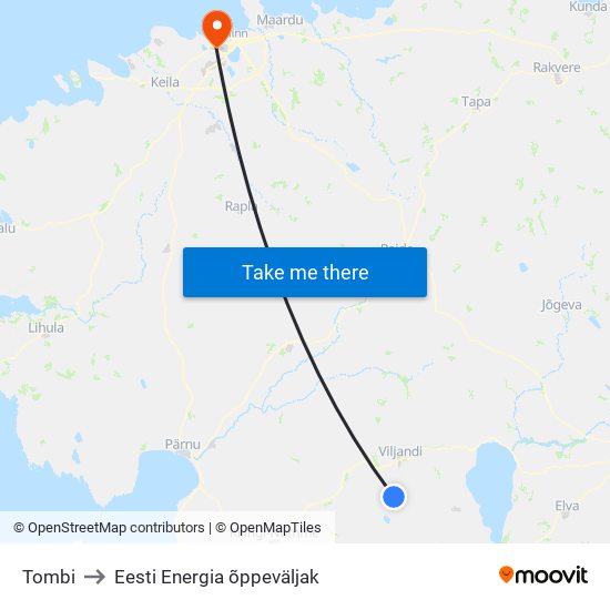 Tombi to Eesti Energia õppeväljak map
