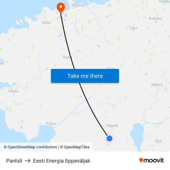 Pantsli to Eesti Energia õppeväljak map