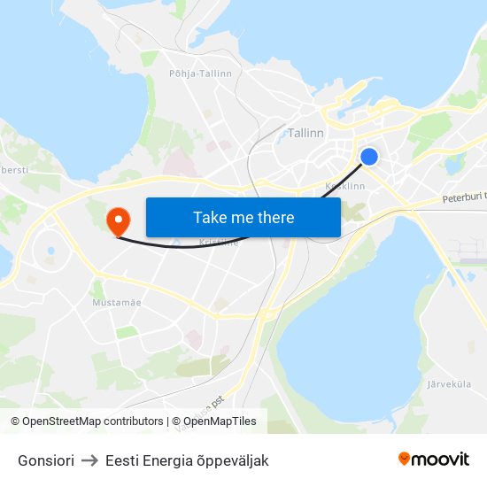 Gonsiori to Eesti Energia õppeväljak map