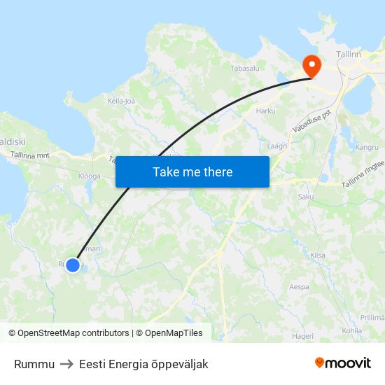 Rummu to Eesti Energia õppeväljak map