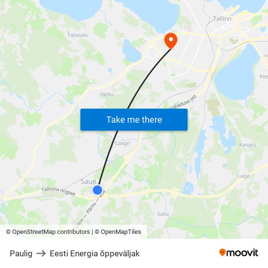 Paulig to Eesti Energia õppeväljak map