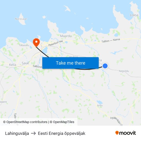Lahinguvälja to Eesti Energia õppeväljak map