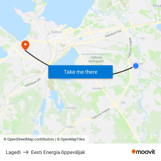 Lagedi to Eesti Energia õppeväljak map