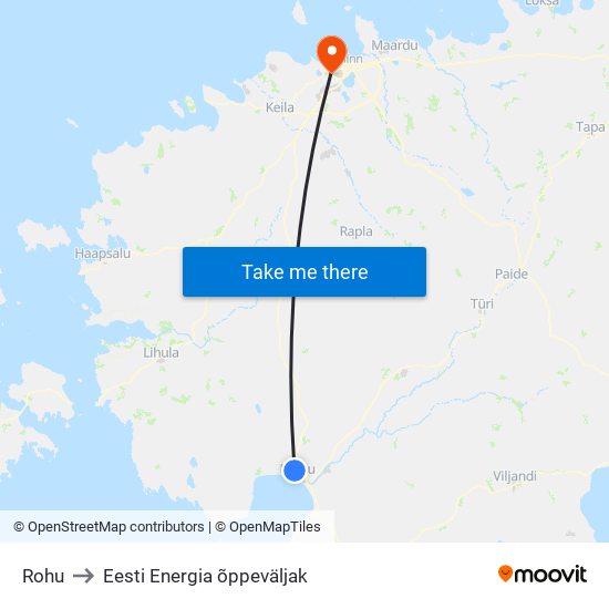 Rohu to Eesti Energia õppeväljak map