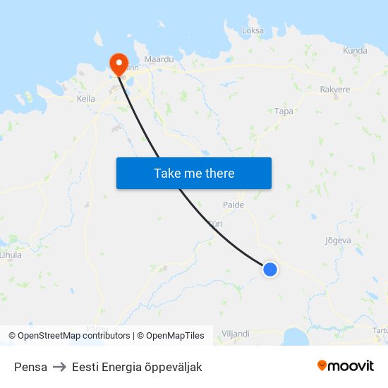 Pensa to Eesti Energia õppeväljak map