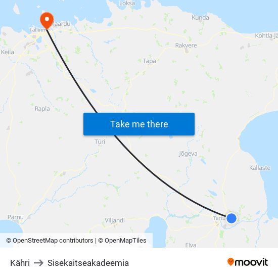 Kähri to Sisekaitseakadeemia map