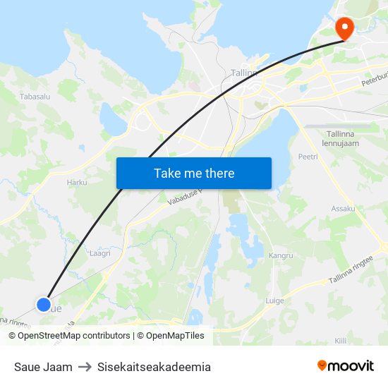 Saue Jaam to Sisekaitseakadeemia map