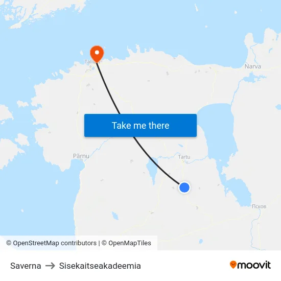 Saverna to Sisekaitseakadeemia map