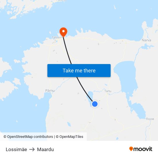 Lossimäe to Maardu map