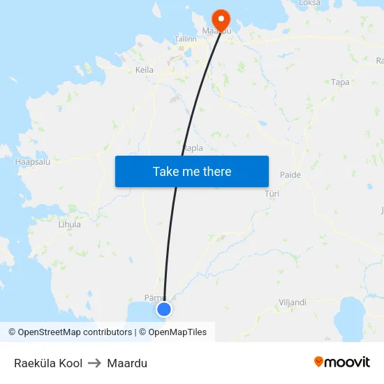 Raeküla Kool to Maardu map