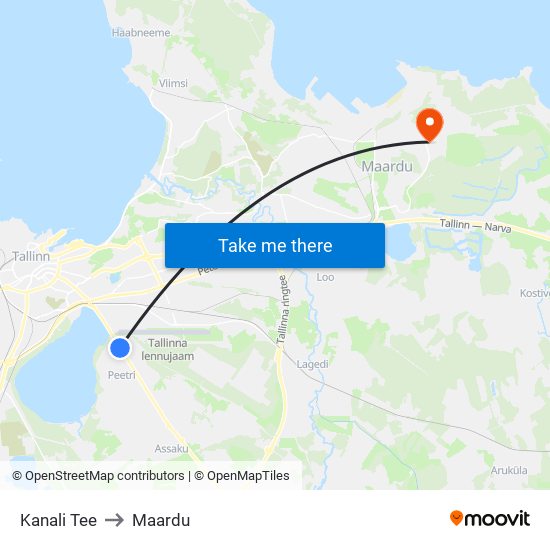 Kanali Tee to Maardu map