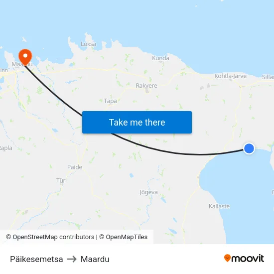 Päikesemetsa to Maardu map