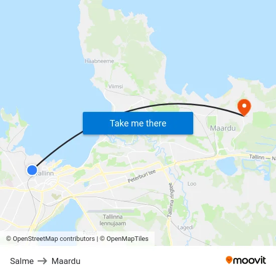 Salme to Maardu map