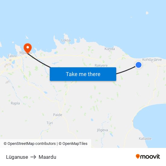 Lüganuse to Maardu map