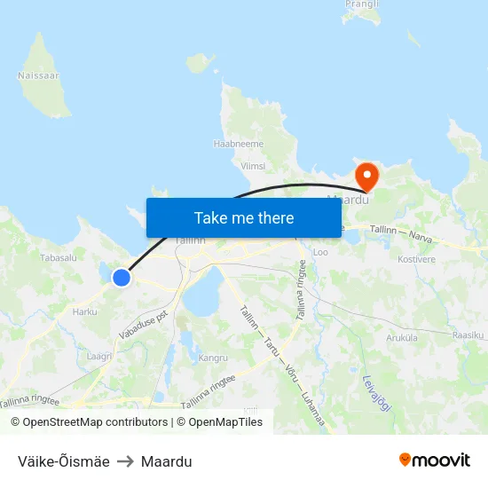 Väike-Õismäe to Maardu map