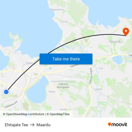 Ehitajate Tee to Maardu map