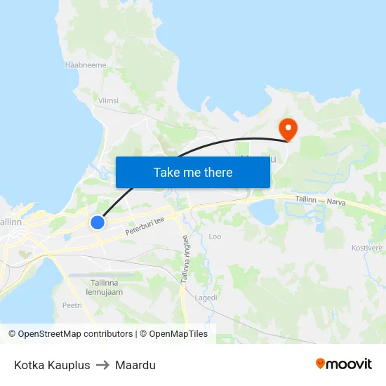 Kotka Kauplus to Maardu map