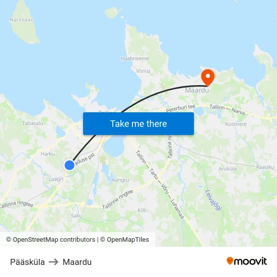 Pääsküla to Maardu map