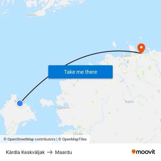 Kärdla Keskväljak to Maardu map