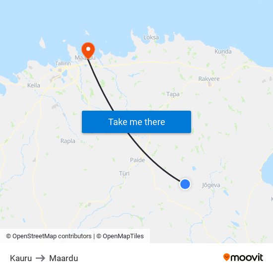 Kauru to Maardu map