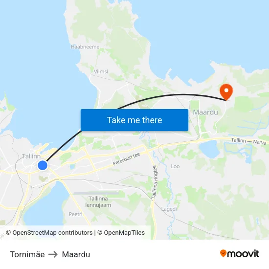 Tornimäe to Maardu map