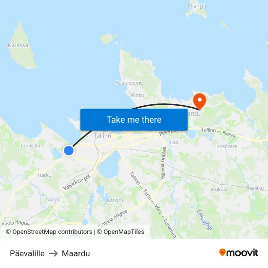Päevalille to Maardu map