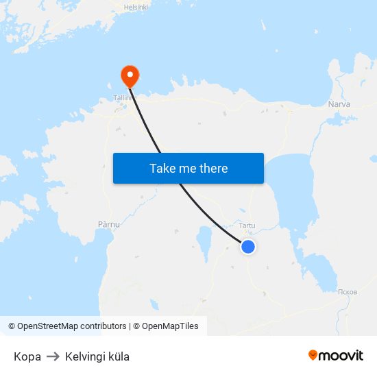 Kopa to Kelvingi küla map