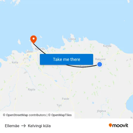 Ellemäe to Kelvingi küla map