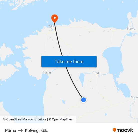 Pärna to Kelvingi küla map
