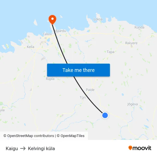 Kaigu to Kelvingi küla map