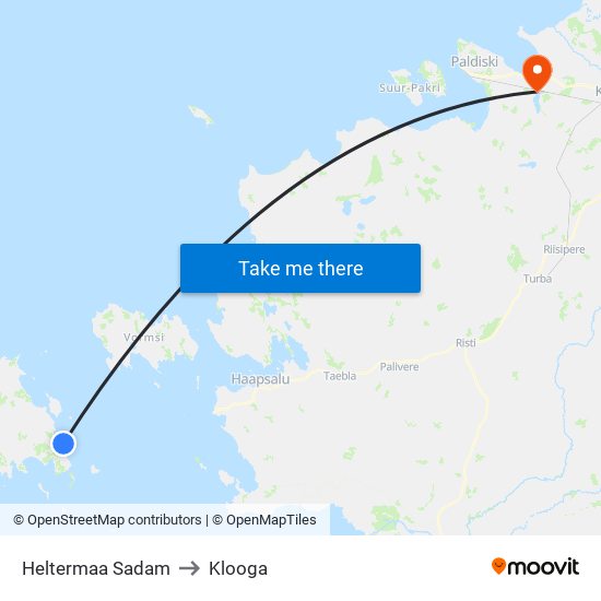Heltermaa Sadam to Klooga map