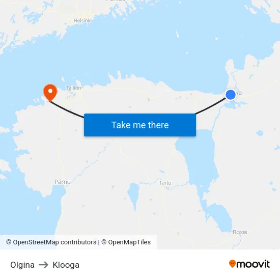 Olgina to Klooga map