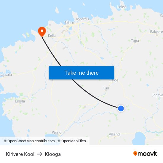 Kirivere Kool to Klooga map