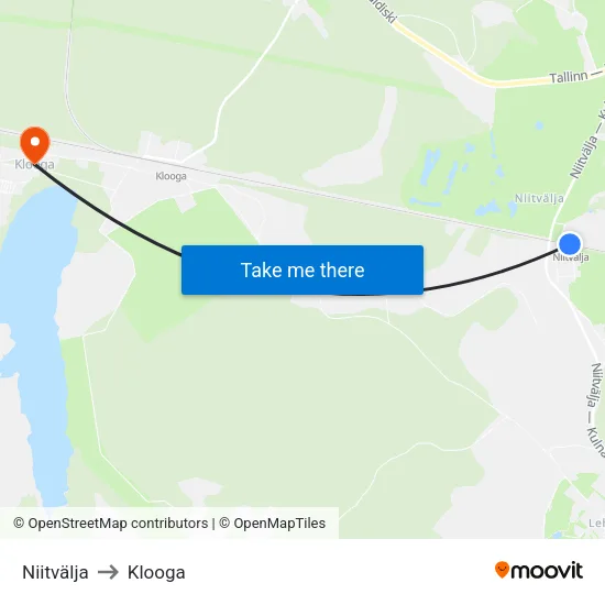 Niitvälja to Klooga map