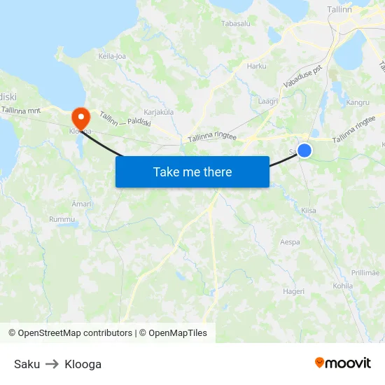 Saku to Klooga map