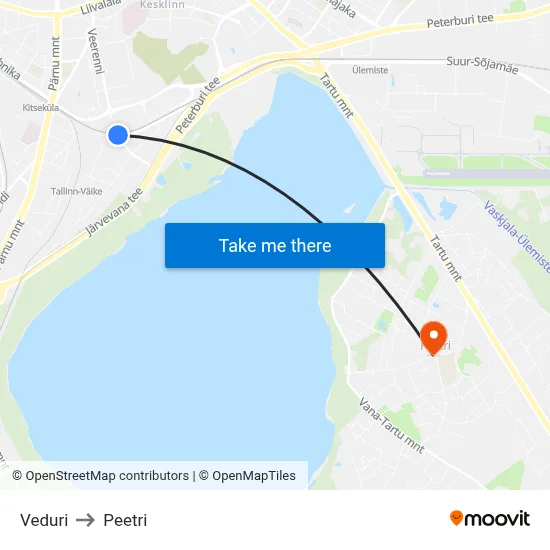 Veduri to Peetri map