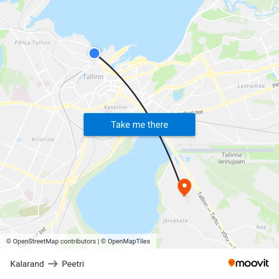 Kalarand to Peetri map