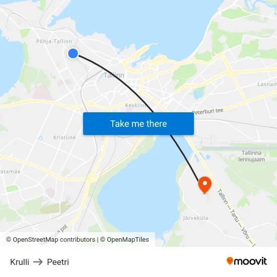 Krulli to Peetri map