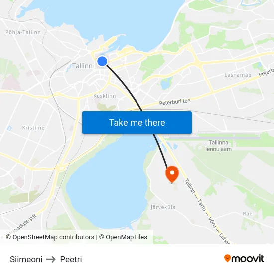 Siimeoni to Peetri map