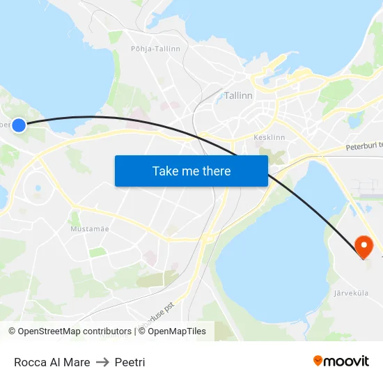 Rocca Al Mare to Peetri map