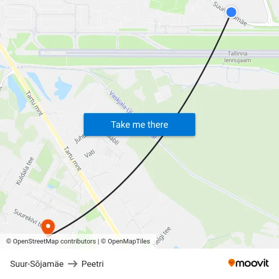 Suur-Sõjamäe to Peetri map
