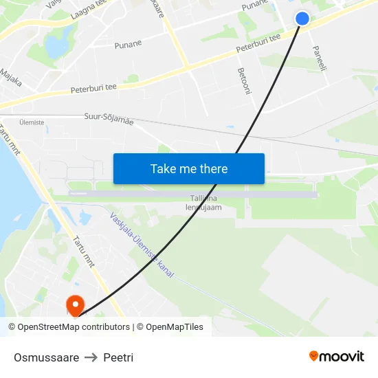 Osmussaare to Peetri map