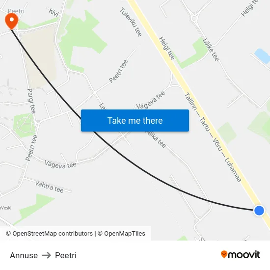 Annuse to Peetri map