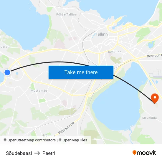 Sõudebaasi to Peetri map