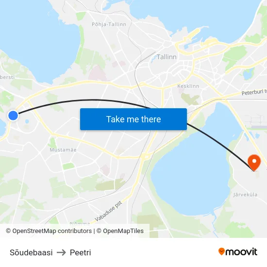 Sõudebaasi to Peetri map